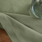 Solino Home Linen Table Runner 36 Inches - 100% Pure Linen Oil Green Table Runner 14 x 36 Inch Ideal for Dresser and Coffee Tables - Fall, Autumn, Thanksgiving - Fete