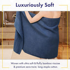 Ultra Soft & Plush Viscose from Bamboo Bath Sheets - 700 GSM Pack of 2 - Extra Large 70x35 in - Super Absorbent & Quick Drying (Navy Blue)