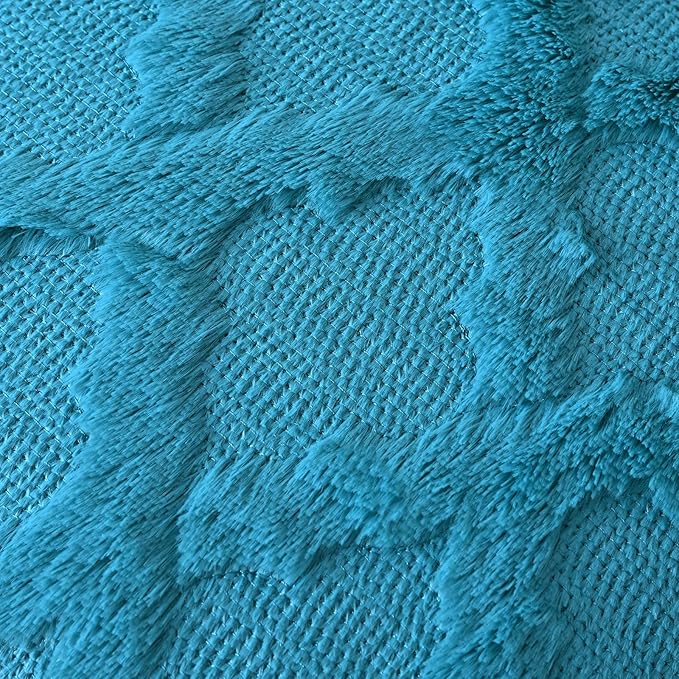 Set of 2 Soft Moroccan Throw Pillow Covers 20x20 Inch Plush Boho Decorative Pillow Cover Accent Cushion Case for Couch Sofa Bed, Teal