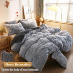 XeGe Faux Fur Throw Pillow Cases, Plush Shaggy Ultra Soft Pillow Covers, Fluffy Crystal Velvet Decorative Pillowcases, Furry Fuzzy Pillow Shams Zipper Closure, Set of 2(Standard, Gray Ombre)