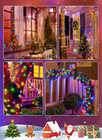 Brightown Solar Christmas Lights Outdoor, 4 Pack Total 184FT 480 LED Solar String Lights Outdoor Waterproof Green Wire with 8 Modes, Solar Fairy Light for Garden Yard Patio Party Decors, Multicolor