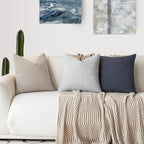 Foindtower Pack of 2 Textured Boucle Throw Pillow Covers Accent Solid Decorative Pillow Cases Cozy Woven Couch Cushion Case for Chair Sofa Bedroom Living Room Home Decor, 18 x 18 Inch,Light Grey