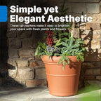 Step2 Claremont Tall Round Planter, Large Planters for Outdoor Plants, Gardening and Flower Pot for Patio or Porch, Efficient Drainage, Durable Plastic, Terracotta, 2-Pack