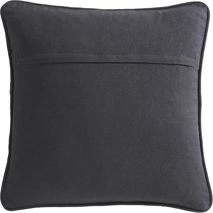 Boho Living Jada Decorative Throw, Includes Accent, Premium Woven Design, Living Room Décor, (1) 20" x 20" Pillow Cover with Insert, Black