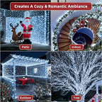300 LED Outdoor Christmas Lights 75ft, 12 Lighting Modes Indoor String Lights Dimmable & Timer Memory, Outsite Waterproof Tree Lights for Xmas Garden Wedding Party Holiday Decorations Cool White
