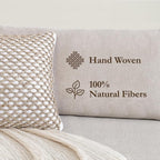 Boho Living Jada Decorative Throw, Includes Accent, Premium Woven Design, Living Room Décor, (2) 20" x 20" Pillow Cover with Insert, White