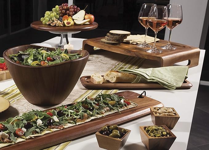 Lipper International Acacia Narrow Serving Tray for Sushi or Cheese, 18.25" x 6.13" x 0.75"