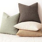 Foindtower Set of 2, Decorative Textured Boucle Throw Pillow Covers Accent Solid Pillow Cases Neutral Soft Couch Cushion Case for Chair Sofa Bedroom Living Room Home Decor 26x26 Inch Dirty Sage Green