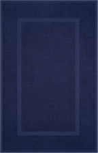 Cotton Paradise 100% Cotton Bath Mats for Bathroom Floor Set of 2 Pack, 20x34 Soft Absorbent Washable Quick Dry Tub Bathmat, Navy Blue Towel Bath Mat