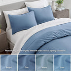 Bare Home Standard Pillow Sham Covers - Set of 2 - Premium 1800 Ultra-Soft Microfiber - Double Brushed - Stain & Fade Resistant - Bed Pillow Shams - Pillows Not Included (Set of 2, Coronet Blue)
