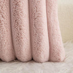 Neelvin Pink Faux Fur Cozy Soft Striped Decorative Throw Pillow Covers 16x16 inch Set of 2,Velvet Pillowcase Cushion Case for Sofa Couch