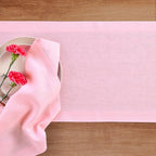 Solino Home Linen Pink Lemonade Table Runner 120 Inches Long - 100% Pure Linen 14 x 120 Inch Table Runner for Halloween - Fete