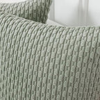 Kevin Textile Throw Pillow Covers Soft Corduroy Decorative Set of 2 Boho Striped Pillow Covers Pillowcases Farmhouse Home Decor for Couch Bed Sofa Living Room 12x20 Inch Greyish Green