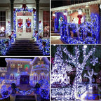 KNONEW Outdoor Christmas Lights 99ft 300 LED String Lights 8 Modes & Timer Fairy Light Plug in Waterproof LED String Lights for Xmas Yard Tree Wedding Party Holiday Decorations (Blue)