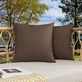Kevin Textile Pack of 2 Outdoor Waterproof Pillow Covers Checkered Decorative Cushions Sham Throw Pillowcases Shell for Patio Tent Garden Couch Bed Sofa 22x22 Inch Brown
