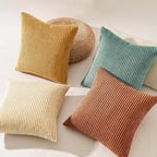 Topfinel Decorative Throw Pillow Covers Cushion Cases, Set of 4 Soft Velvet Modern Double-Sided Designs, Mix and Match for Home Decor, Pillow Inserts Not Included (16x16 inch, Orange/Teal)