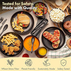 FOODLE Wheat Straw Dinnerware Set - BPA Free & Safety Tested - Microwave & Dishwasher Safe - Alternative to Plastic Dishes - Perfect for Outdoor, RV, Dorm - Camping Plates Cups and Bowls Set - For 4