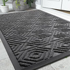 Yimobra Modern Grey 60 x 36 Inch Waterproof Doormat, Non Slip, Stain & Fade Resistant, Indoor/Outdoor, Welcome Mat