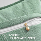 MIULEE Pack of 2 Greyish Green Decorative Pillow Covers 18x18 Inch Soft Chenille Luxurious Couch Throw Pillows Farmhouse Cushion Covers with Elegant Design for Sofa Bedroom Living Room Home Decor