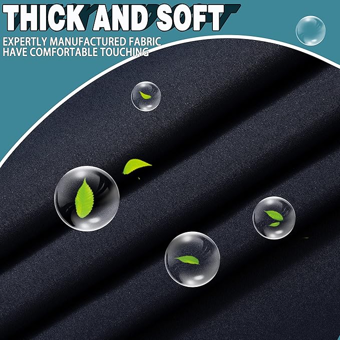 Extra Long No Hook Shower Curtain with Snap in Liner Set, Hotel Luxury Black Fabric Shower Curtains for Bathroom with See Through Top Window, Washable, Waterproof 71W x 84H