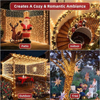 240ft Outdoor Christmas Lights, 750 LED Super Long String Lights 12 Modes & Timer Memory, Dimmable Outsite Waterproof Light Strings for Xmas Tree Garden Wedding Party Holiday Decorations Warm White