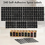 EDELHAUS® Square Spice Jars with Bamboo Wooden Lid (Pack of 24) Spice Jars with Shaker Insert and 240 Labels - Bamboo Lid Glass Container for Spice Organisation [4.3 in × 1.8 in]