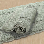 Savi Home Cotton Crochet Bathmat with Antiskid 21x34 Sage Green, 100% Pure Cotton, Super Soft Bath Rug, Plush & Absorbent, Hand Tufted Heavy Weight Construction, Full Reversible Step Out Rugs