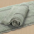 Savi Home Cotton Crochet Bathmat with Antiskid 17x24 Sage Green, 100% Pure Cotton, Super Soft Bath Rug, Plush & Absorbent, Hand Tufted Heavy Weight Construction, Full Reversible Step Out Rugs