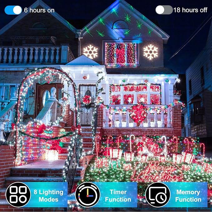 509FT Christmas Lights Outdoor 1350 LED Christmas Tree Decorations Lights with 8 Modes & Timer Memory, Plug In Clear Wire Waterproof LED Xmas Light for Yard Trees Wedding Party Holiday (Cool White)