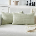 MIULEE Pack of 2 Pillow Covers Soft Soild Decorative Throw Pillow Covers Set Cushion Cases Pillowcases for Sofa Bedroom Car 12 x 20 Inch 30 x 50 Cm Light Green