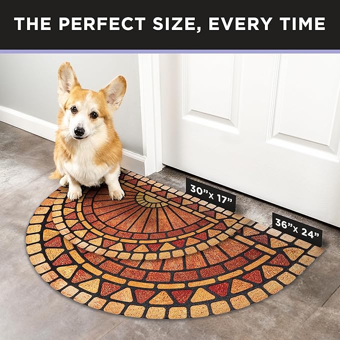 ubdyo Unique Design Door mat - Low Pile Front Doormat Outside Entrance for Efficient Dirt Trapping - All Weather Front Door Mat Indoor Entrance - Anti Slip Welcome Matt Outdoor - (36" x 24", Orange)