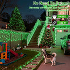 750LED Christmas Lights Outdoor Use, 240ft 12 Modes Green LED String Lights with Timer Dimmable, Waterproof Christmas Tree Lights for Xmas Patio Yard Fence Balcony Garden Party Decor Green