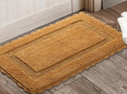 Savi Home Cotton Crochet Bathmat with Antiskid 21x34 Mustard, 100% Pure Cotton, Super Soft Bath Mat, Plush & Absorbent, Hand Tufted Heavy Weight Construction, Full Reversible Step Out Rugs