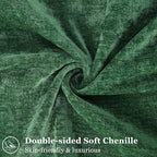 decorUhome Christmas Couch Throw Pillow Covers 24x24 Set of 2, Decorative Soft Euro Neutral Chenille Pillow Covers with Elegant Design for Sofa Bed Living Room Home Decor, Green