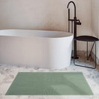 Cotton Paradise 100% Cotton Non Slip Bath Mats for Bathroom, 17x24 inch Soft Absorbent Quick Dry Machine Washable Floor Bath Mat, Sage Green