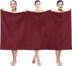 American Soft Linen 35x70 Jumbo Large Bath Towels, 600 GSM 100% Cotton Turkish Bath Sheet, Oversized Luxury Bath Towels for Bathroom Beach and Pool, Bordeaux