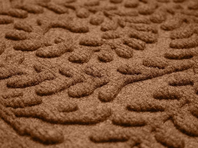 WaterHog Indoor/Outdoor Door Mat, 2' x 5', Made in USA, Durable, Skid-Resistant Front Door Rug, Decorative, Water-Trapping & Heavy-Duty Entryway Floor Mat For Your Home, Boxwood Collection, Dark Brown