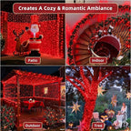 240FT Christmas Lights Outdoor, 750 LED Christmas Tree Decoration Lights with 12 Modes & Timer Memory, Dimmable Plug in Waterproof LED Xmas Light for Yard Trees Wedding Party Holiday Red