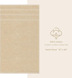 American Soft Linen Luxury Hand Towels for Bathroom, 600 GSM 100% Cotton Turkish 4 Piece Hand Towel Set, 600 GSM Hand Face Towels for Kitchen, Beige Hand Towels