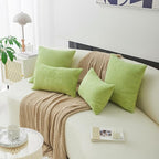 Home Brilliant Green Lumbar Pillow Covers 12x20 Set of 2 Oblong Striped Corduroy Rectangle Spring Pillow Covers Chair Couch for Spring Decor, 12 x 20 inch, Apple Green