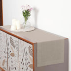 D'Moksha Homes Linen Natural Table Runner 72 Inches Long - 100% Pure Linen 14 x 72 Inch Table Runner for Dining, Fall, Autumn and Halloween - Machine Washable