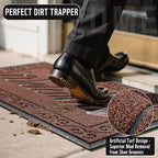 Yimobra Welcome Mat, Heavy Duty Sturdy Door Mats for Home Entrance Outdoor Indoor, Front Doormat for Outside Patio Floor Entry Porch Garage Office, Waterproof, Low Profile, 47X32 Inches, Maroon
