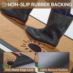 Dirt Trapping Outdoor Welcome Mats, 24x35 Durable Non-Slip Door Mat Outside Entrance, Low Profile Easy Clean Doormat for Patio Porch Front Indoor Entryway, Brown