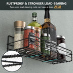 Moforoco Spice Rack Organizer Wall Mount (6Pack), Hanging Black Spice Pantry Organization Storage Shelf, Farmhouse Seasoning Organizer, Flexible Wall Shelves, Kitchen Essentials Home Decor