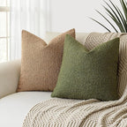 Foindtower Pack of 2, Decorative Textured Boucle Throw Pillow Covers Accent Solid Pillow Cases Cozy Soft Couch Cushion Case for Chair Sofa Bedroom Living Room Home Decor 22 x 22 Inch Green