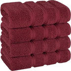 American Soft Linen Luxury Hand Towels for Bathroom, 600 GSM 100% Cotton Turkish 4 Piece Hand Towel Set, 600 GSM Hand Face Towels for Kitchen, Bordeaux Red Hand Towels