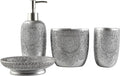 Hymmah Bathroom Accessories Set,Toothbrush Holder,Farmhouse Bathroom Decor,4 Pcs Resin Gift Set Apartment Necessities, Contain Toothbrush Cup,Soap Dispenser,Soap Dish,Tumbler
