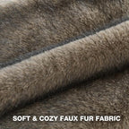 FUTEI Gray Green Decorative Throw Pillow Covers 18x18 Inch Set of 2,Soft Faux Raccoon Fur Textured Cushion Case,Modern Home Luxurious Decor for Couch Bed Living Room