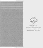 American Soft Linen Luxury 4 Piece Bath Towel Set, 600 GSM 100% Cotton Turkish Bath Towels for Bathroom, 27x54 in Large Bathroom Shower Towels, Light Grey