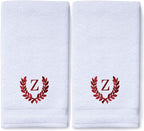 Decorative and Monogrammed Hand Towels for Bathroom Kitchen Makeup | Personalized Gift for Wedding-Bridal | Roman Font Custom Luxury Turkish Towel | Spa Collection, Oversized, 16 X 30 Inch, Set of 2